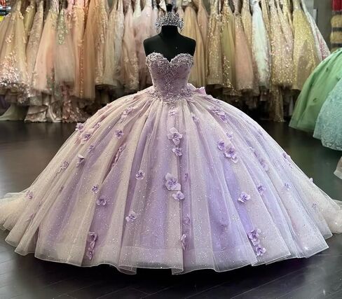 Trhtx Princess Sweethearty Quinceanera فساتين الزهور الدانتيل ثوب اللمع in Kuwait