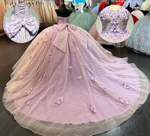 Trhtx Princess Sweethearty Quinceanera فساتين الزهور الدانتيل ثوب اللمع in Kuwait