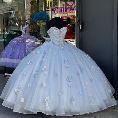 Trhtx Princess Sweethearty Quinceanera فساتين الزهور الدانتيل ثوب اللمع in Kuwait