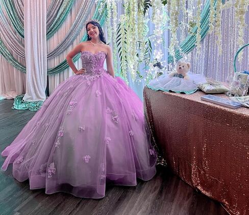 Trhtx Princess Sweethearty Quinceanera فساتين الزهور الدانتيل ثوب اللمع in Kuwait