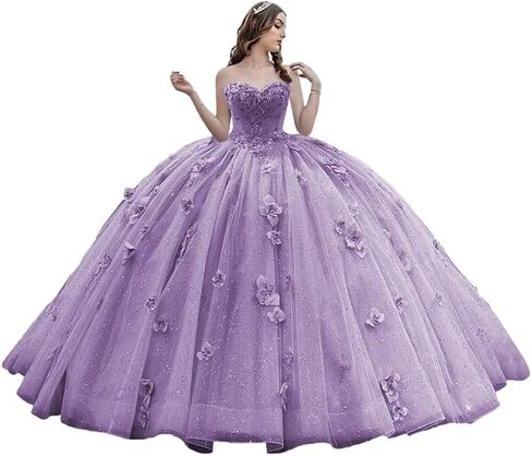 Trhtx Princess Sweethearty Quinceanera فساتين الزهور الدانتيل ثوب اللمع in Kuwait
