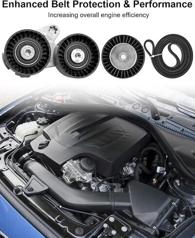 Drive Belt Tensioner Pulley Idler Assembly Kit Fit for BMW 1 Series M 135i/535i 335i/535i xDrive 335is 335xi 535xi 2007-2013, Replace 39114 36364 in Saudi Arabia