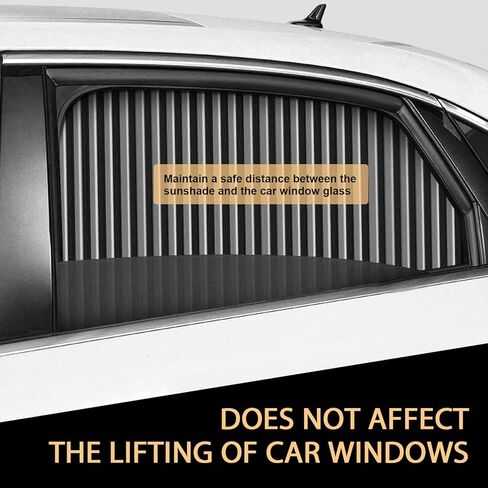 2 PCS Car Window Shades, Retractable Car Side Window Sun Shade, Summer Sun Blocker Automotive Privacy Curtains, Fit for Front Side Windows (Black) in Kuwait