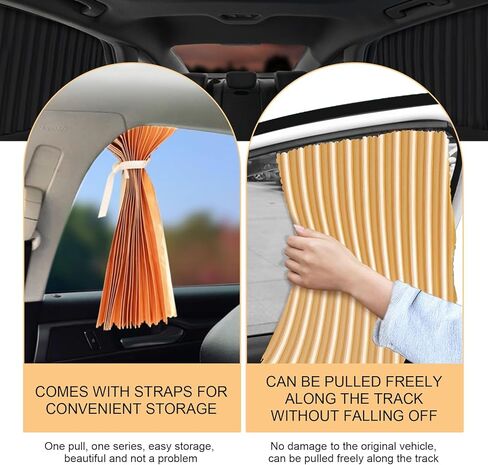 2 PCS Car Window Shades, Retractable Car Side Window Sun Shade, Summer Sun Blocker Automotive Privacy Curtains, Fit for Front Side Windows (Black) in Kuwait