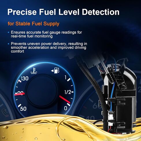 Electric Fuel Pump Assembly w/Level Sensor Compatible with 2004 2005 2006 2007 2008 Chevy Malibu, Pontiac G6, Saturn Aura (2.4L 3.5L 3.6L 3.9L), Replaces E3591M in Saudi Arabia
