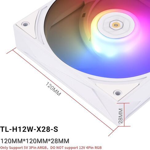 مروحة CPU Thermalright TL-H12-X28-S ، تبريد حالة الكمبيوتر ، 2150 دورة في الدقيقة عالية ، مروحة برودة سماكة 28 مم لتبريد وحدة المعالجة المركزية والهيكل ، ARGB هادئ 120 مم ، أسود (TL-H12-X28-S) in Kuwait