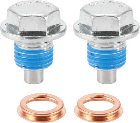1 Set Oil Drain Plug for Nissan for Infiniti Oil Pan Drain Bolt Screw Thread Repair with Gasket No.1102601M02 White Metal Magnetic M12x1.25 in Saudi Arabia