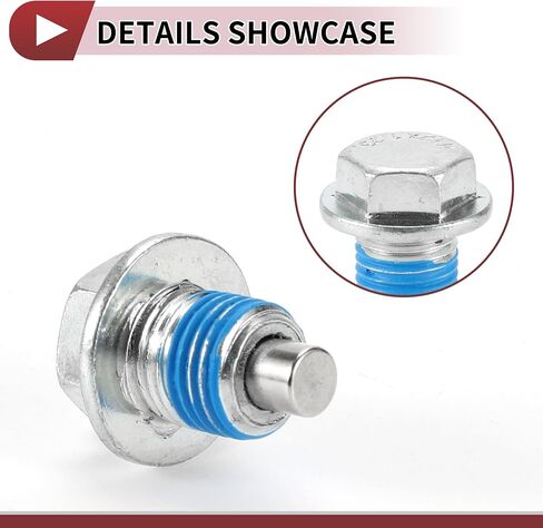 1 Set Oil Drain Plug for Nissan for Infiniti Oil Pan Drain Bolt Screw Thread Repair with Gasket No.1102601M02 White Metal Magnetic M12x1.25 in Saudi Arabia