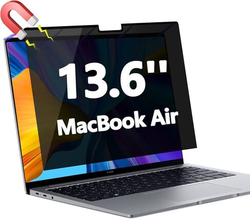 Magnetic Privacy Screen Protector for MacBook Air 13.6" & 2022-2025 (M2/M3/M4) | Removable Anti-Spy Filter & Anti-Glare Shield | Blue Light Blocking [Compatible with A2681/A3133/A3240] in Kuwait