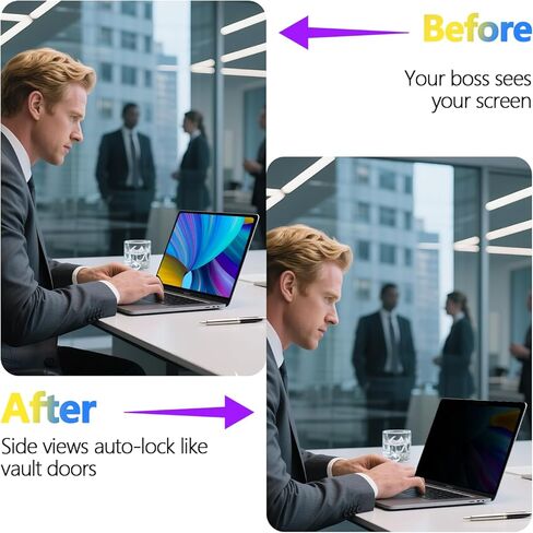 Magnetic Privacy Screen Protector for MacBook Air 13.6" & 2022-2025 (M2/M3/M4) | Removable Anti-Spy Filter & Anti-Glare Shield | Blue Light Blocking [Compatible with A2681/A3133/A3240] in Kuwait