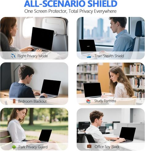 Magnetic Privacy Screen Protector for MacBook Air 13.6" & 2022-2025 (M2/M3/M4) | Removable Anti-Spy Filter & Anti-Glare Shield | Blue Light Blocking [Compatible with A2681/A3133/A3240] in Kuwait