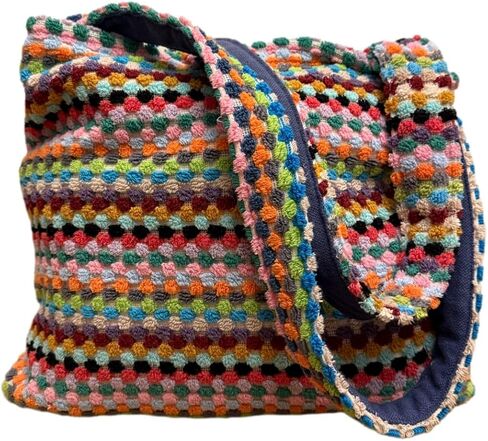 Large Boho Beach Tote Bag Handwoven Turkish Cotton Multicolor Summer Shoulder Bag Made for Travel Fits Towels Swimsuits Lightweight Machine Washable Eco Friendly in Saudi Arabia