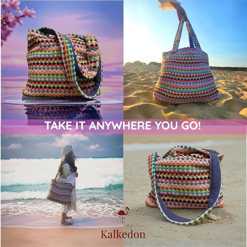 Large Boho Beach Tote Bag Handwoven Turkish Cotton Multicolor Summer Shoulder Bag Made for Travel Fits Towels Swimsuits Lightweight Machine Washable Eco Friendly in Saudi Arabia