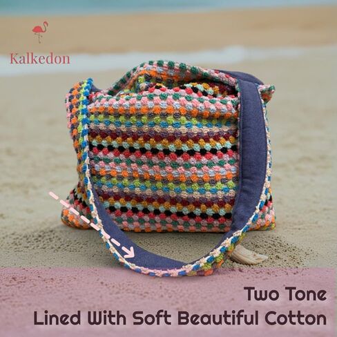 Large Boho Beach Tote Bag Handwoven Turkish Cotton Multicolor Summer Shoulder Bag Made for Travel Fits Towels Swimsuits Lightweight Machine Washable Eco Friendly in Saudi Arabia