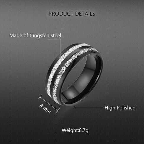Tungsten Rings for Men Stainless Steels Black Engagement Ring Classic Mens Wedding Ring in Saudi Arabia