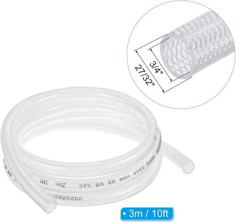 PATIKIL 3/8" ID x 10 Ft Braided PVC Tubing, Clear Flexible High Pressure Reinforced Plastic Vinyl Tube Hose in Saudi Arabia