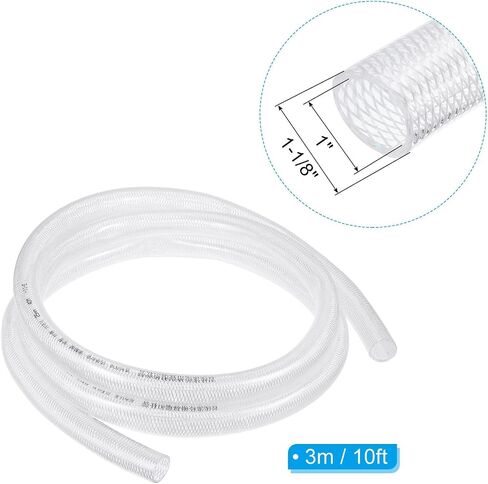 PATIKIL 3/8" ID x 10 Ft Braided PVC Tubing, Clear Flexible High Pressure Reinforced Plastic Vinyl Tube Hose in Saudi Arabia