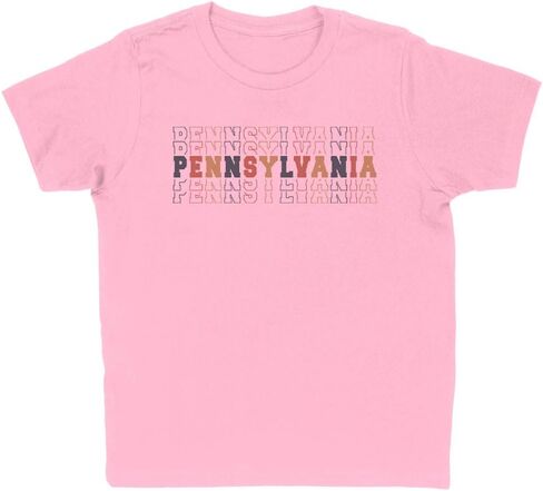 Stacked Pennsylvania Kids T-Shirt Youth in Saudi Arabia