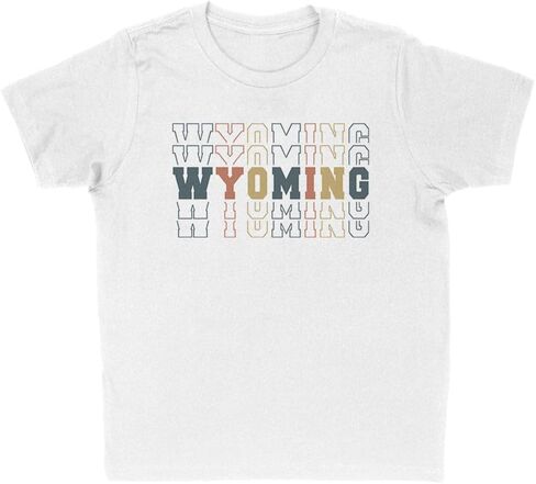 Stacked Wyoming Kids T-Shirt Youth in Saudi Arabia