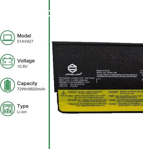 00UR891 SB10L84122 Laptop Battery Replacement for Lenovo ThinkPad T570 T580 P51s P52s Series Notebook 00UR892 SB10L84123 00UR890 01AV493 SB10L84121 15.28V 32Wh 2095mAh in Saudi Arabia