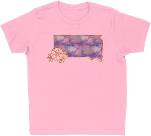 Watercolor South Dakota Kids T-Shirt Youth in Saudi Arabia