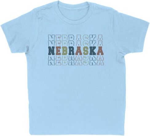 Stacked Nebraska Kids T-Shirt Youth in Saudi Arabia