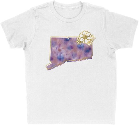 Watercolor Connecticut Kids T-Shirt Youth in Saudi Arabia