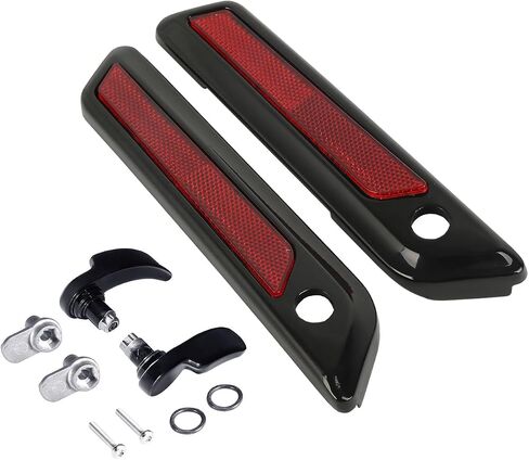 TCT-MOTORPARTS Saddlebag Hinge Latch Covers For Harley Touring Street Electra Road Glide King 2014-2023 Ultra FLTRU FLTRX Limited FLHTKSE FLTRXS FLHTK FLHTCU FLHR 2019 2018 Black in Saudi Arabia