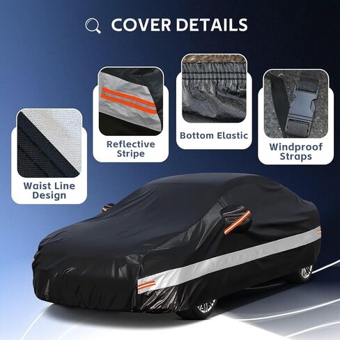 Sedan Car Cover Custom Fit Maserati Ghibli 2013-2025, 100% Waterproof Breathable Outdoor Car Covers, Sun Rain Dust Snow Protection. (Ships from US Warehouse, Arrive Within 3-7 Days) in Kuwait