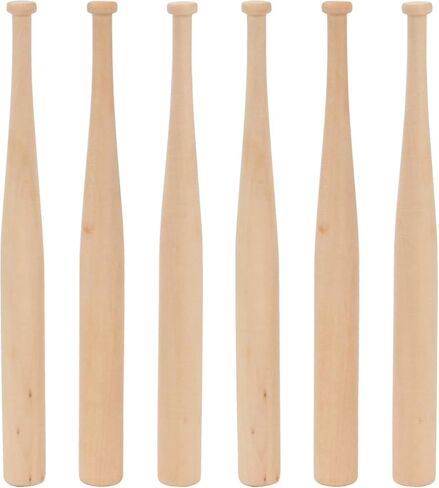 12 Pack 7.9" Mini Baseball Bats, Unfinished Wooden Baseball Bat Craft, Unpainted Small Wood Baseball Bats Display Stand Holder for DIY Painting Projects Ball Sports Games Party Favors Crafts in Saudi Arabia