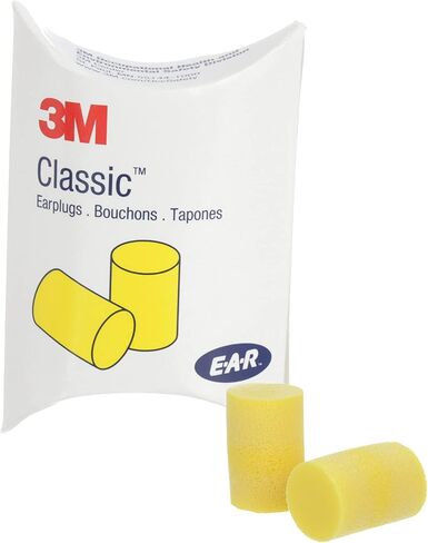 3M Classic Earplugs, Disposable, Pillow Pack, Ear Plugs for Sleeping, Snoring, Drilling, Grinding, Machining, Sawing, Sanding, Welding, 1 Pair/Pillow Pack, 30 Pair/Box in Saudi Arabia