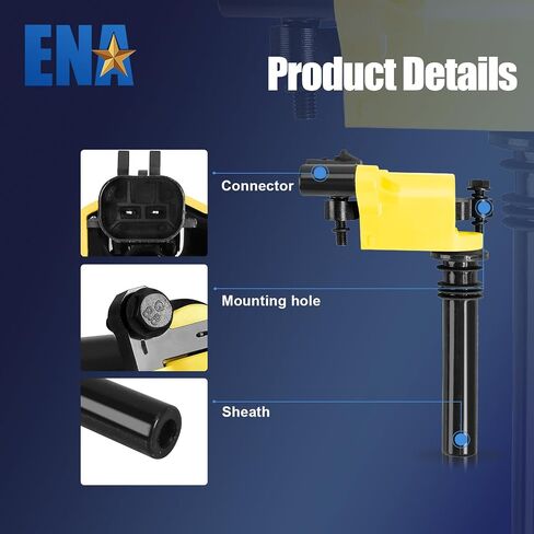 ENA Set of 8 Yellow Ignition Coil Pack with Wire Set and 16 Spark Plug Compatible with Chrysler Dodge Jeep Magnum Grand Cherokee 300 5.7L V8 Replacement for UF378 GN10372 C648 56028394AD C1414 570 in Saudi Arabia
