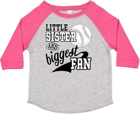 inktastic Little Sister and Biggest Baseball Fan Toddler T-Shirt in Saudi Arabia