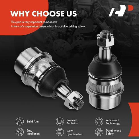 A -Premium 2 × مفصل الكرة العلوي الأمامي ، متوافق مع Jeep & Dodge - 1984-2018 - Grand Cherokee ، Cherokee ، Wrangler ، Wrangler JK ، Grand Wagoneer ، Wagoneer ، TJ ، Ram 1500 ، Ram 2500 in Saudi Arabia