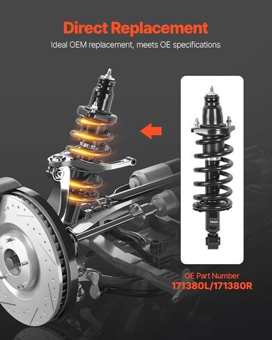 VEVOR 272491 272492 Front Shock Absorber Strut 2Pcs Shock and Strut Assembly with Coil Spring, Compatible with 2007-2014 Honda CR-V, Automotive Replacement Struts in Saudi Arabia