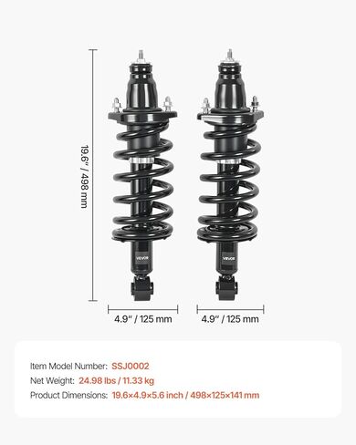 VEVOR 272491 272492 Front Shock Absorber Strut 2Pcs Shock and Strut Assembly with Coil Spring, Compatible with 2007-2014 Honda CR-V, Automotive Replacement Struts in Saudi Arabia