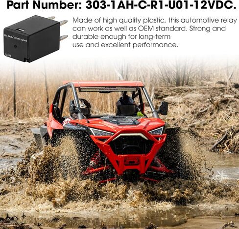 4 حزمة 303-1AH-C-R1-U01-12VDC التتابع السيارات مع 4 دبابيس ، 20 AMP 12V SPNO المرحلات مناسبة ل Polaris RZR Slingshot Ranger Sportsman Cooling Fan ومعظم نماذج السيارات العالمية (أسود) in Saudi Arabia