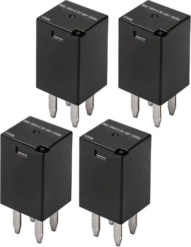 4 حزمة 303-1AH-C-R1-U01-12VDC التتابع السيارات مع 4 دبابيس ، 20 AMP 12V SPNO المرحلات مناسبة ل Polaris RZR Slingshot Ranger Sportsman Cooling Fan ومعظم نماذج السيارات العالمية (أسود) in Saudi Arabia