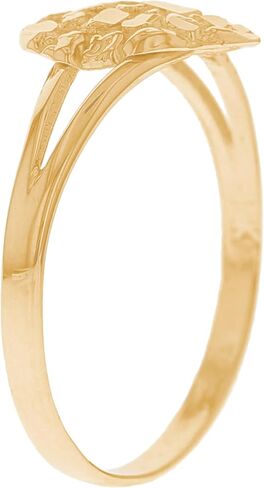 10k Yellow Gold Heart Womens Nugget Ring in Saudi Arabia