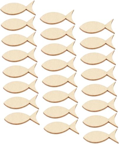قاطعات ديكور السمك الخشبية 50 PCS DIY Craft Shapes in Saudi Arabia