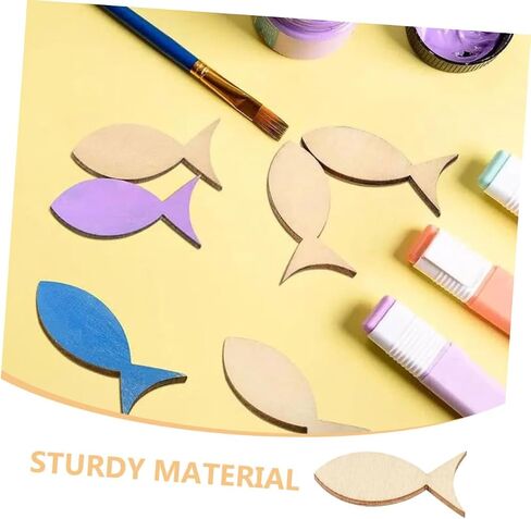 قاطعات ديكور السمك الخشبية 50 PCS DIY Craft Shapes in Saudi Arabia