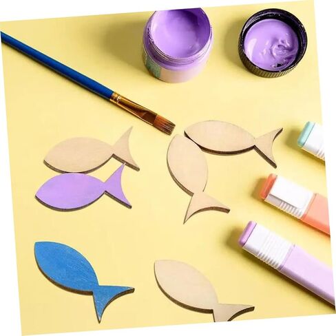 قاطعات ديكور السمك الخشبية 50 PCS DIY Craft Shapes in Saudi Arabia