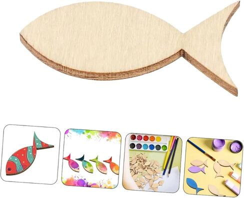 قاطعات ديكور السمك الخشبية 50 PCS DIY Craft Shapes in Saudi Arabia