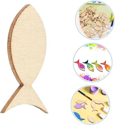 قاطعات ديكور السمك الخشبية 50 PCS DIY Craft Shapes in Saudi Arabia