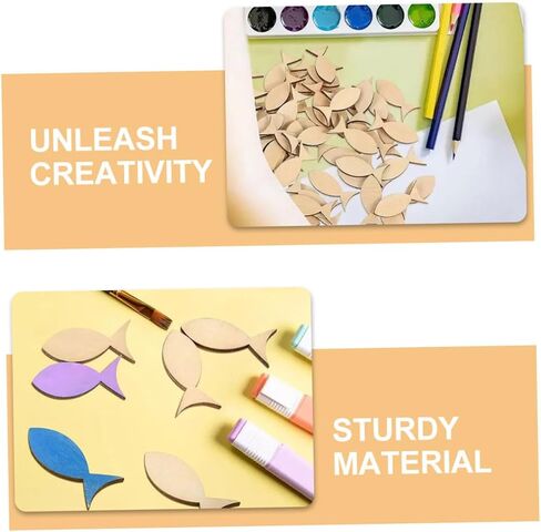 قاطعات ديكور السمك الخشبية 50 PCS DIY Craft Shapes in Saudi Arabia