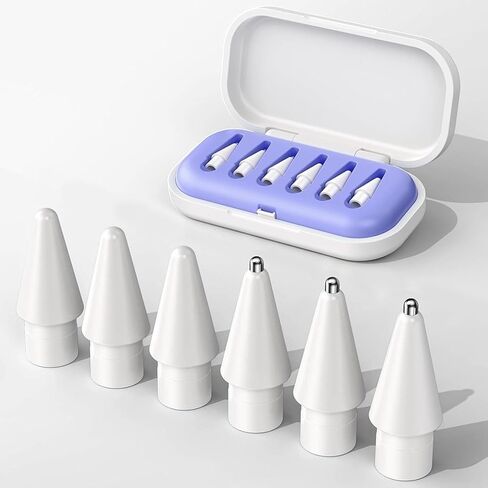 6 Pack Replacement Tips for Apple Pencil, Needle Tips with Case, No Wear Out Pencil Tips for Apple Pencil 2nd Gen/1st Gen/USB C/Pencil Pro, IPad Pro Pencil Sets (Purple) in Saudi Arabia
