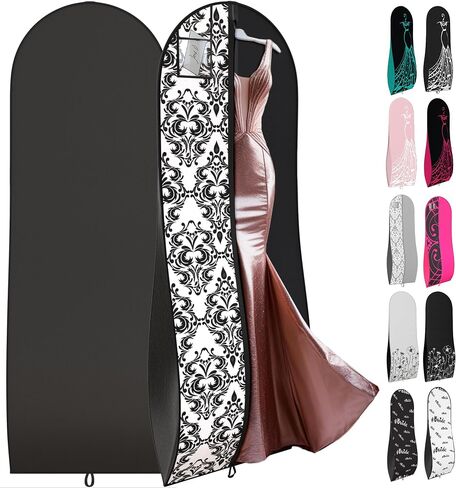 حقائبك للنساء والثوب حقيبة ثوب -72 "x24" و 10 "أكياس الحفلات الحفلات المقلدة (Tiffany/Black Dress Print) in Kuwait