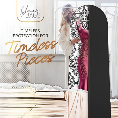 حقائبك للنساء والثوب حقيبة ثوب -72 "x24" و 10 "أكياس الحفلات الحفلات المقلدة (Tiffany/Black Dress Print) in Kuwait