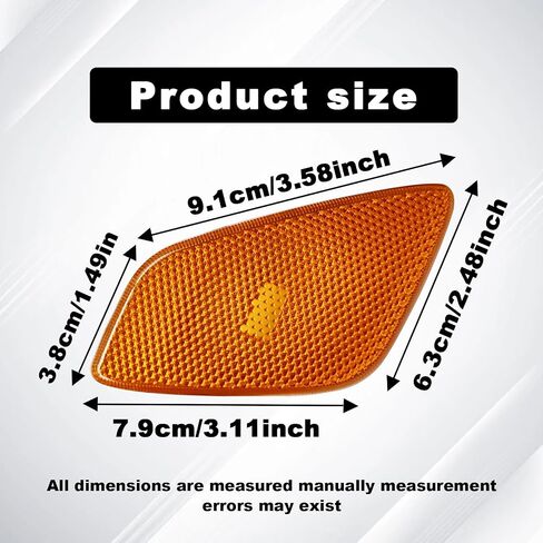 2 pcs Left & Right Front Side Marker Lights Housings Compatible with 1997-2006 JP Wrangler TJ Fender Turn Signal Lens Assembly Replaces 55155629AC 55155628AC in Saudi Arabia