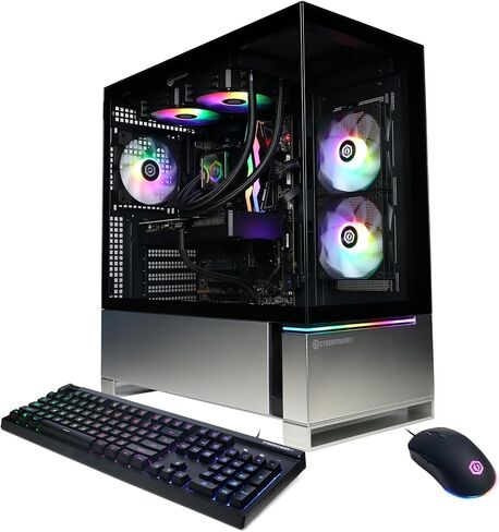 كمبيوتر CyberPowerPC Gamer Supreme Liquid Cool للألعاب، AMD Ryzen 7 8700F 4.1 جيجا هرتز، GeForce RTX 4070 Super 12 جيجا، 32 جيجا DDR5، 2 تيرابايت PCIe Gen4 SSD، جاهز للواي فاي ونظام التشغيل Windows 11 Home (SLCAI9400A) in Kuwait